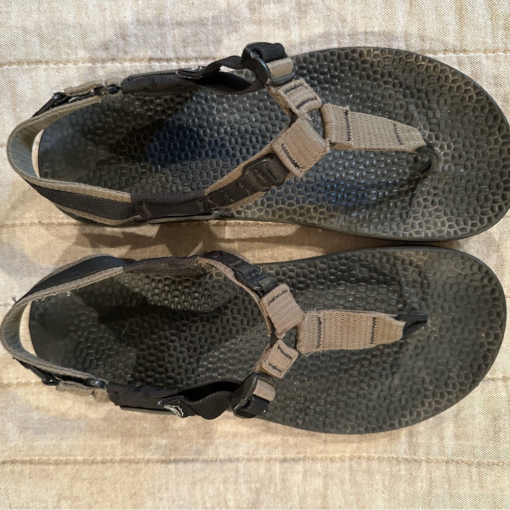 Black and Tan Sandals
